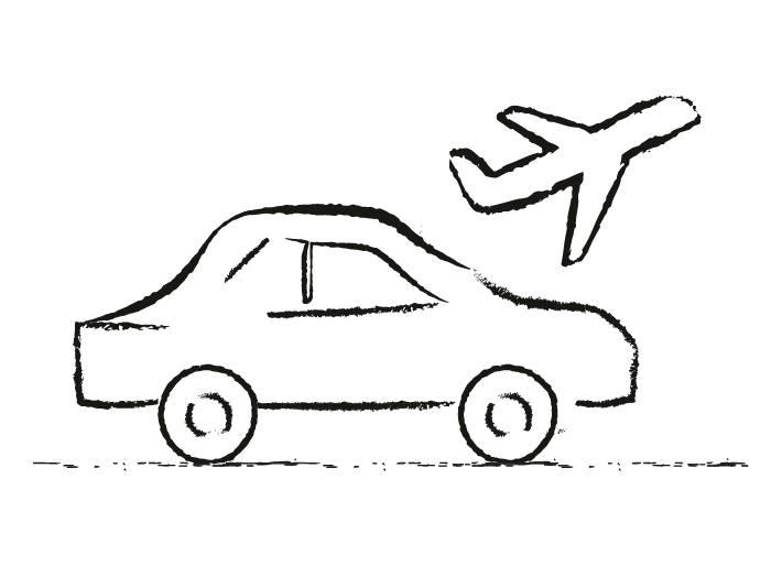 Airport transfer illustration