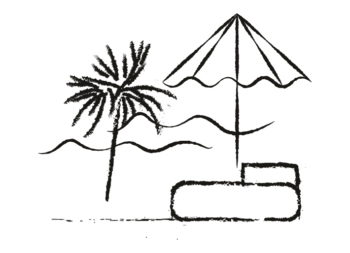 Beach lounge illustration
